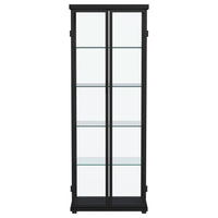Aero 4-shelf Display Curio Cabinet with LED Lighting Black