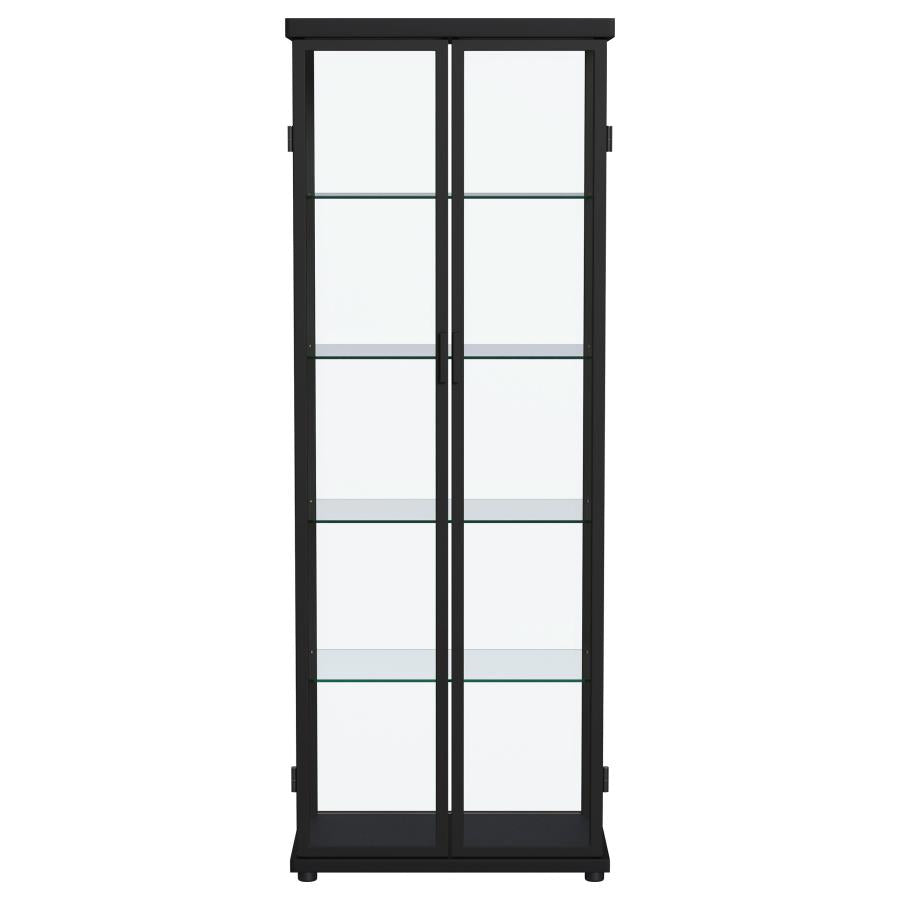 Aero 4-shelf Display Curio Cabinet with LED Lighting Black