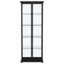 Aero 4-shelf Display Curio Cabinet with LED Lighting Black