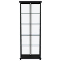 Aero 4-shelf Display Curio Cabinet with LED Lighting Black