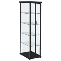 Aero 4-shelf Display Curio Cabinet with LED Lighting Black