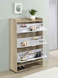 Denia 3-tier Engineered Wood Shoe Cabinet White