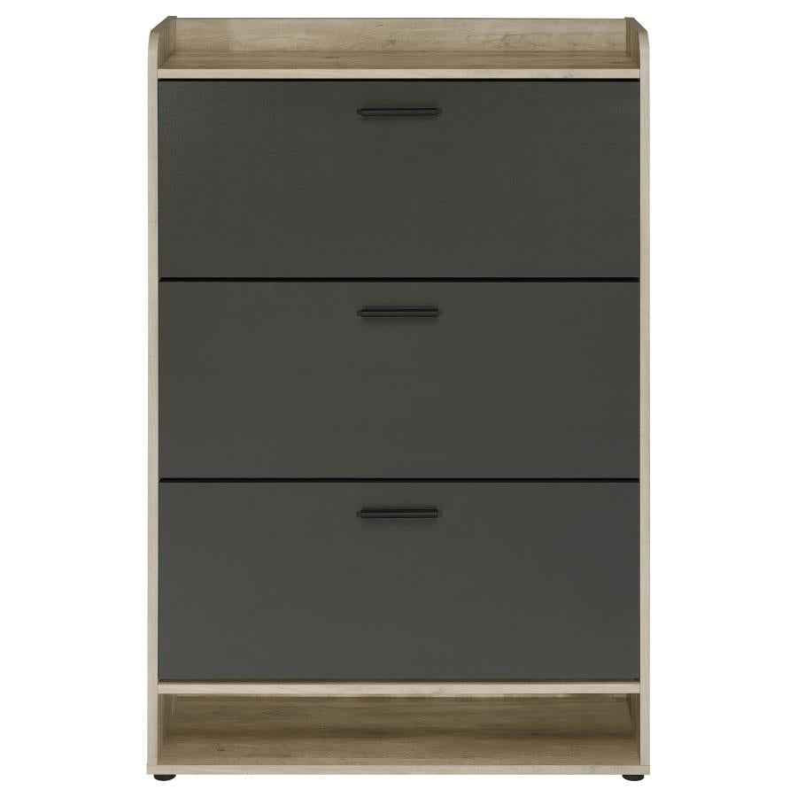 Denia 3-tier Engineered Wood Shoe Cabinet Grey