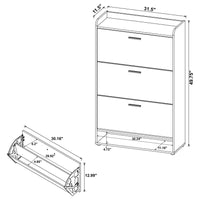 Denia 3-tier Engineered Wood Shoe Cabinet Grey