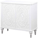 Cardella 2-door Mandala Accent Cabinet Distressed White