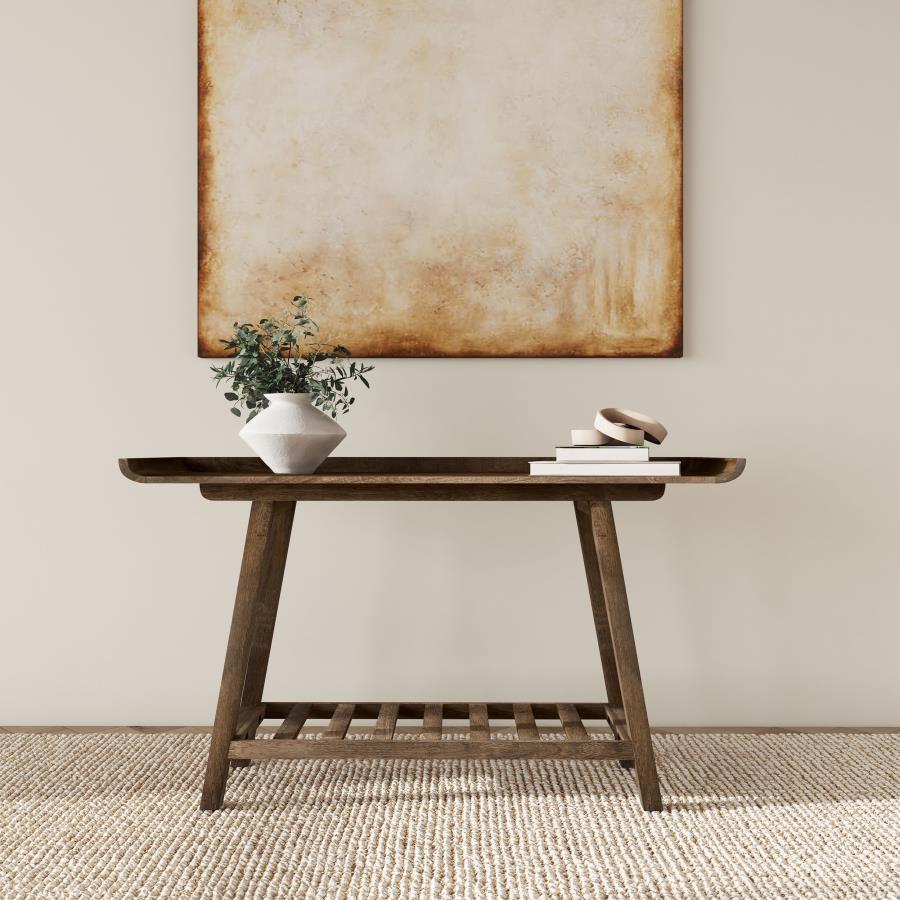 Home & Sleep Outlet - Ornelas 46-inch Console Table with Slatted Shelf Mango Brown