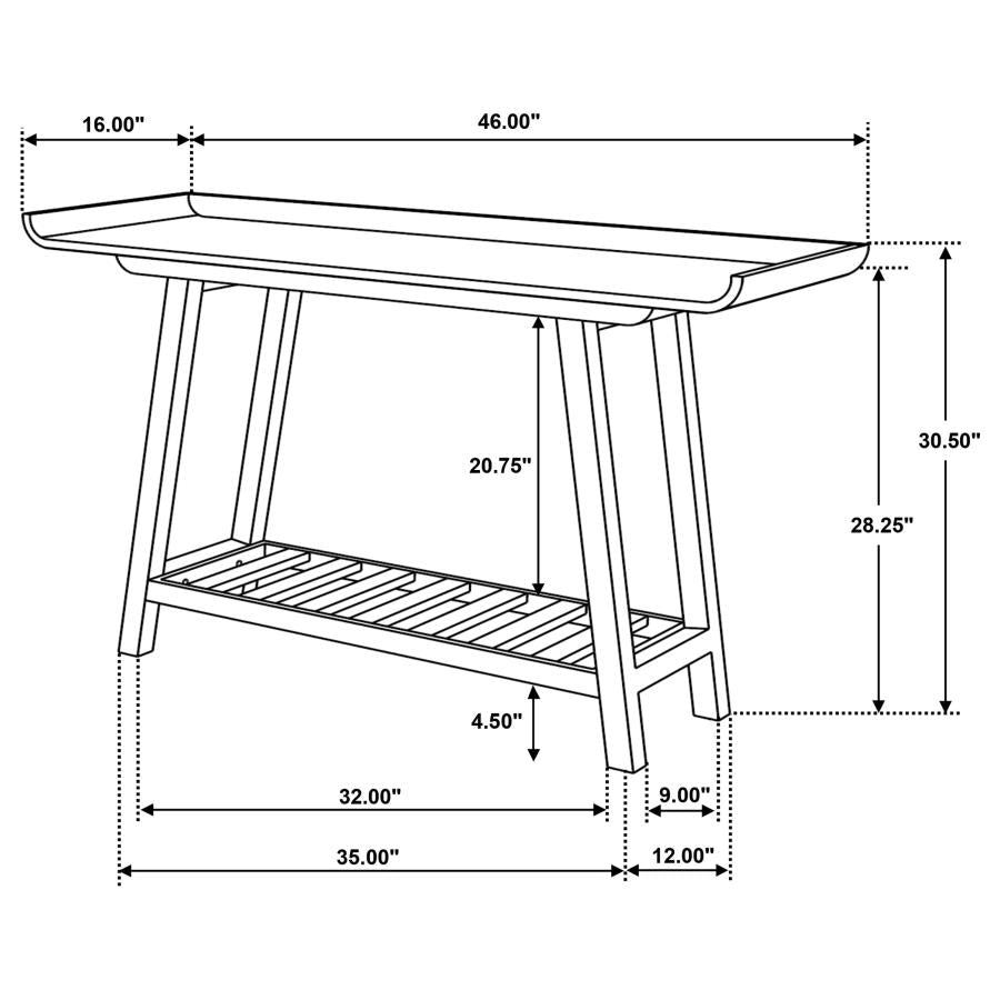 Home & Sleep Outlet - Ornelas 46-inch Console Table with Slatted Shelf Mango Brown