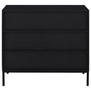 Jess 2-door Arched Fluted Glass Accent Cabinet Black