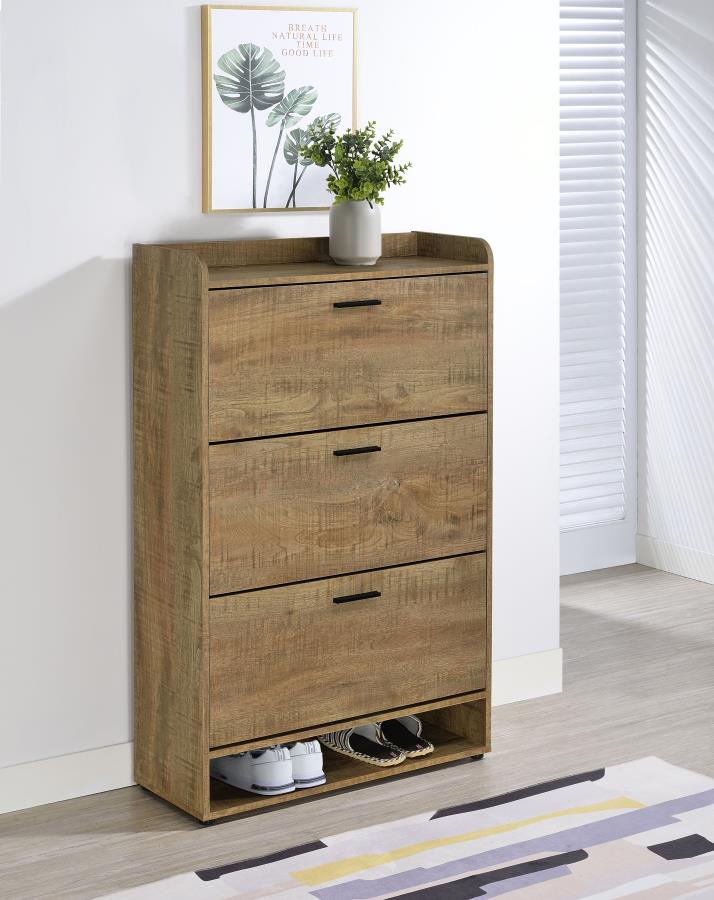Home & Sleep Outlet - Denia 3-tier Engineered Wood Shoe Cabinet Mango