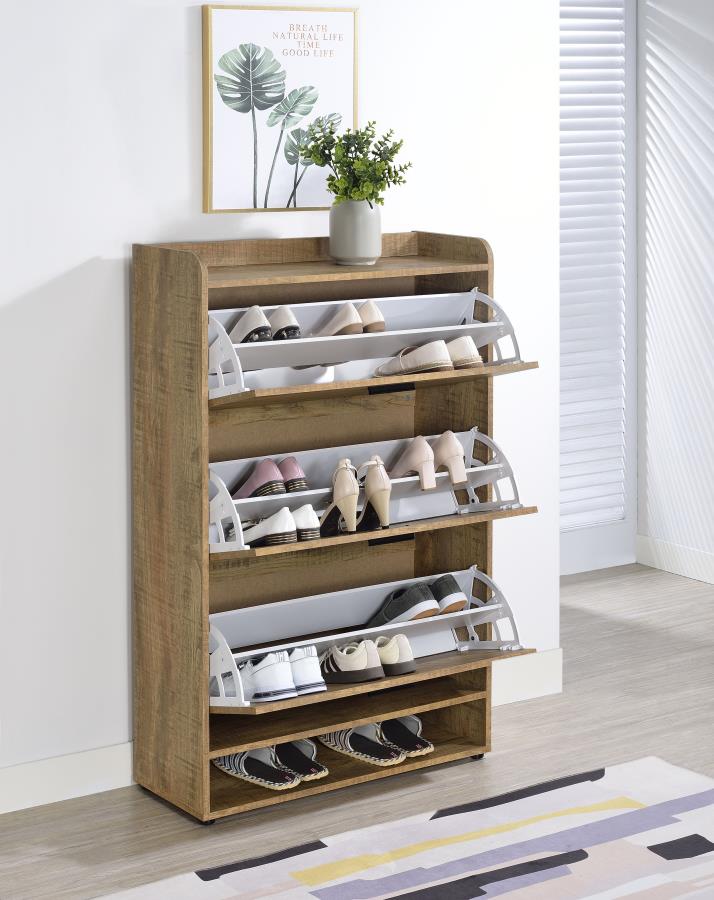 Home & Sleep Outlet - Denia 3-tier Engineered Wood Shoe Cabinet Mango