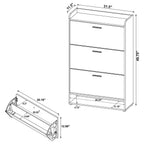 Home & Sleep Outlet - Denia 3-tier Engineered Wood Shoe Cabinet Mango