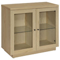 Home & Sleep Outlet - Tilbury 2-door Glass Front Accent Display Cabinet Light Oak