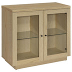Home & Sleep Outlet - Tilbury 2-door Glass Front Accent Display Cabinet Light Oak