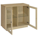 Home & Sleep Outlet - Tilbury 2-door Glass Front Accent Display Cabinet Light Oak
