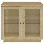 Home & Sleep Outlet - Tilbury 2-door Glass Front Accent Display Cabinet Light Oak