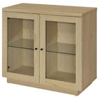 Home & Sleep Outlet - Tilbury 2-door Glass Front Accent Display Cabinet Light Oak