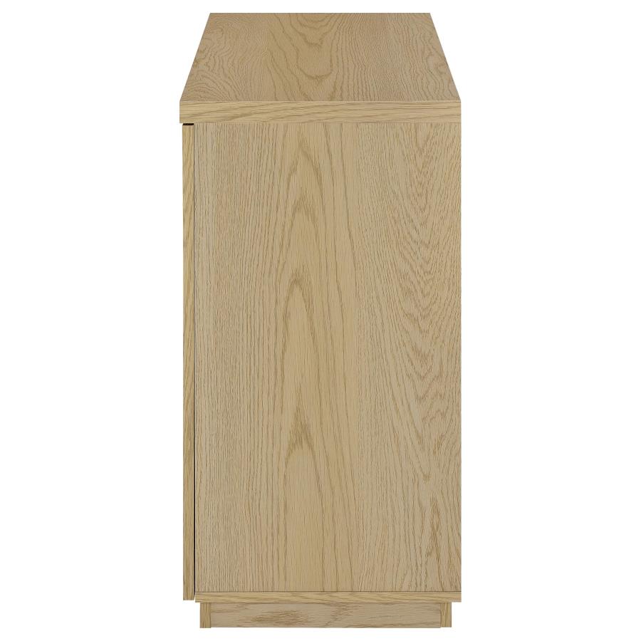 Home & Sleep Outlet - Tilbury 2-door Glass Front Accent Display Cabinet Light Oak