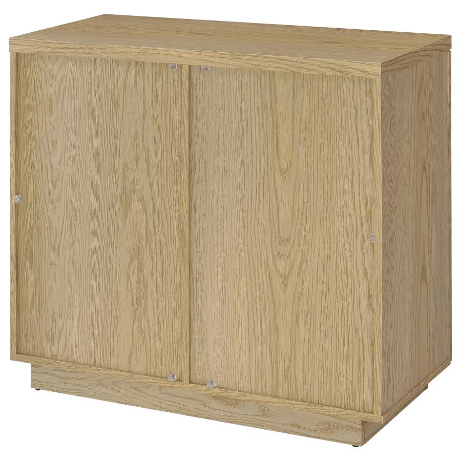 Home & Sleep Outlet - Tilbury 2-door Glass Front Accent Display Cabinet Light Oak