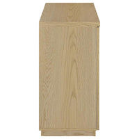 Tilbury 2-door Glass Front Accent Display Cabinet Light Oak