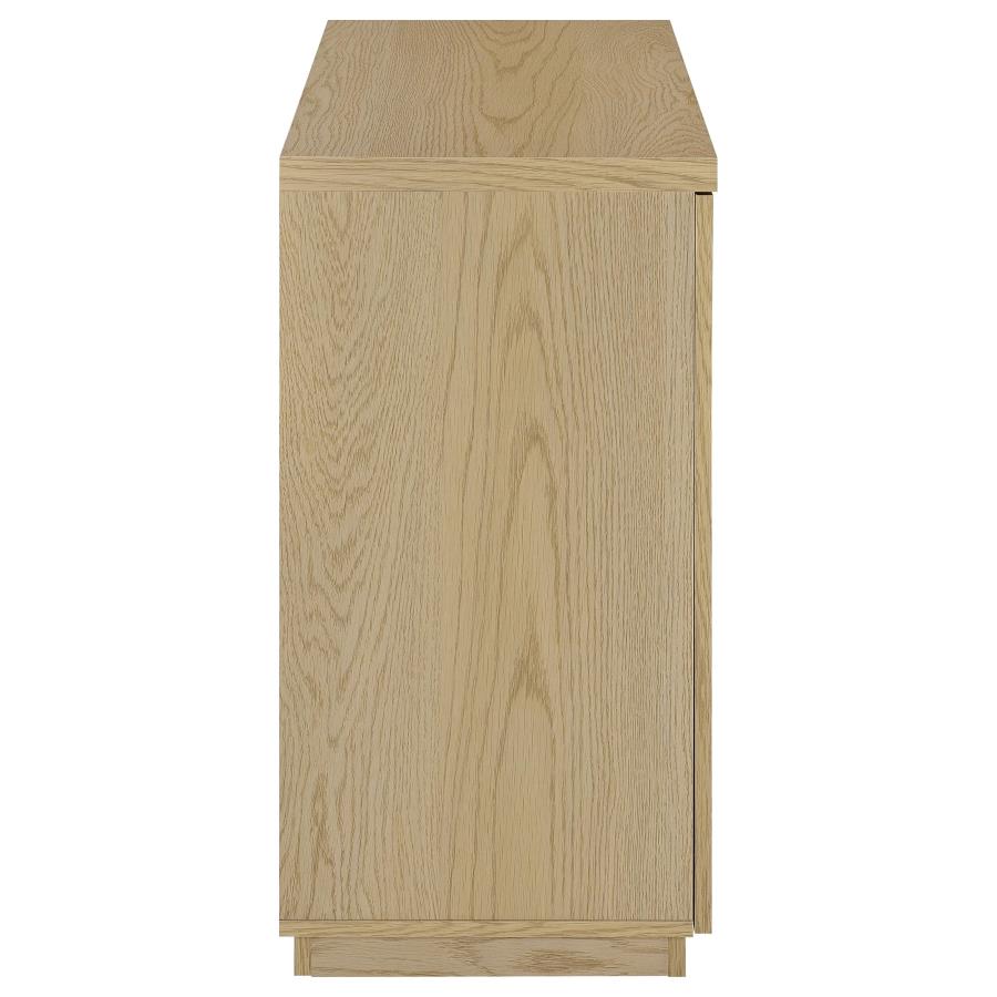 Home & Sleep Outlet - Tilbury 2-door Glass Front Accent Display Cabinet Light Oak