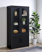 Home & Sleep Outlet - Riva 4-door Tall Accent Display Cabinet LED Lighting Black