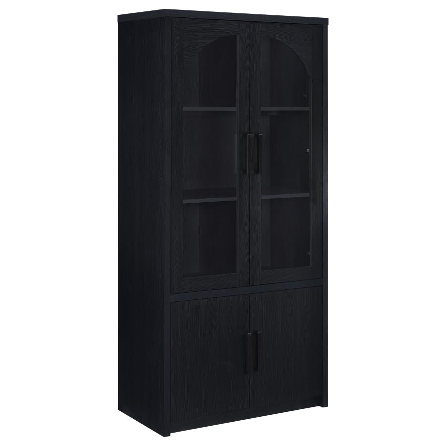 Home & Sleep Outlet - Riva 4-door Tall Accent Display Cabinet LED Lighting Black