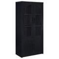 Home & Sleep Outlet - Riva 4-door Tall Accent Display Cabinet LED Lighting Black