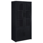 Home & Sleep Outlet - Riva 4-door Tall Accent Display Cabinet LED Lighting Black