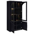Riva 4-door Tall Accent Display Cabinet LED Lighting Black