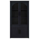 Riva 4-door Tall Accent Display Cabinet LED Lighting Black