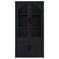 Riva 4-door Tall Accent Display Cabinet LED Lighting Black