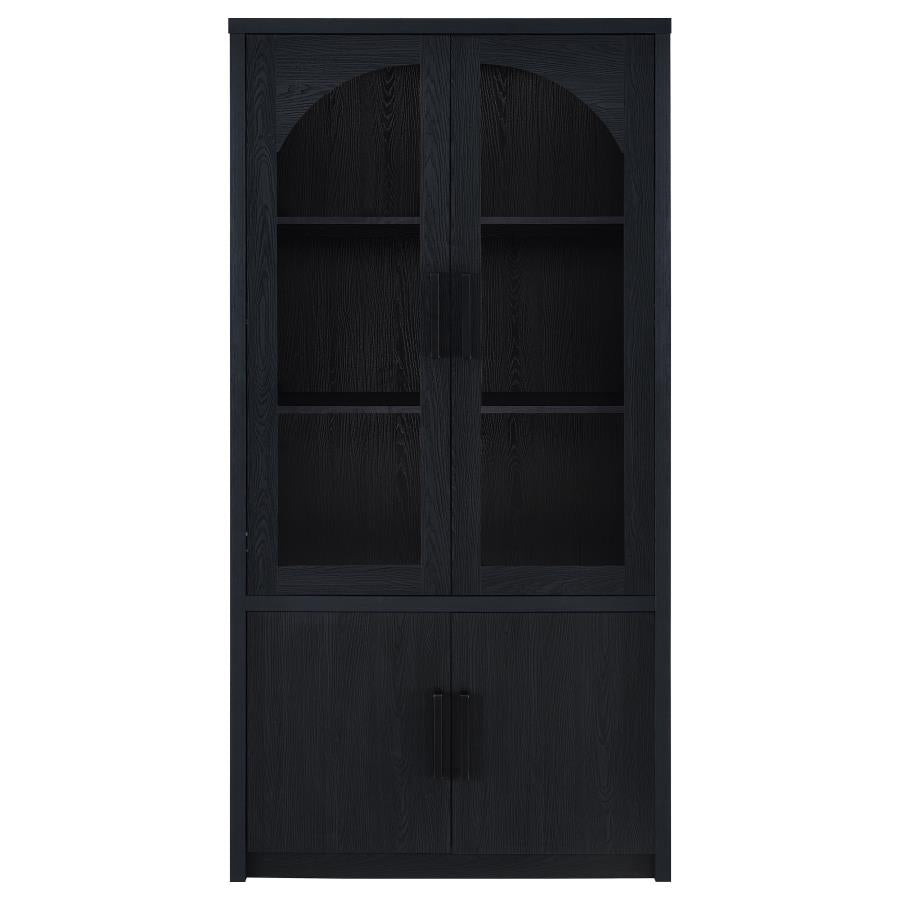 Home & Sleep Outlet - Riva 4-door Tall Accent Display Cabinet LED Lighting Black