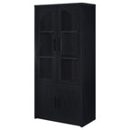 Home & Sleep Outlet - Riva 4-door Tall Accent Display Cabinet LED Lighting Black
