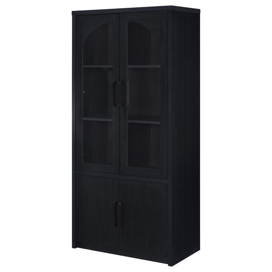 Home & Sleep Outlet - Riva 4-door Tall Accent Display Cabinet LED Lighting Black
