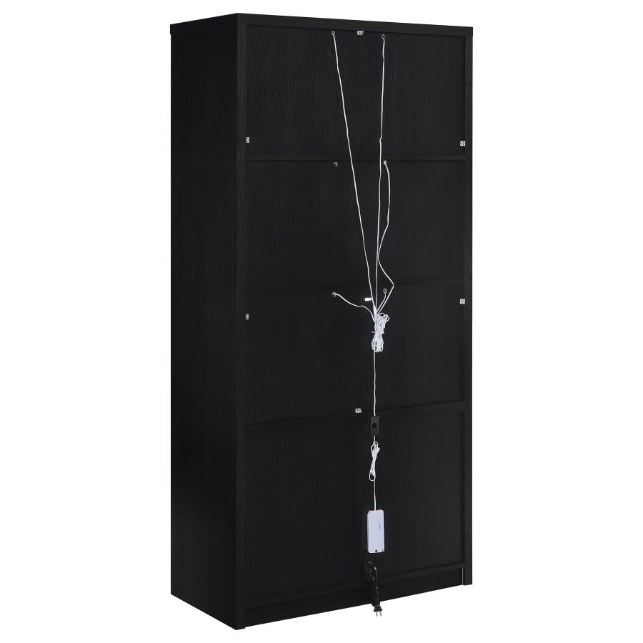 Home & Sleep Outlet - Riva 4-door Tall Accent Display Cabinet LED Lighting Black