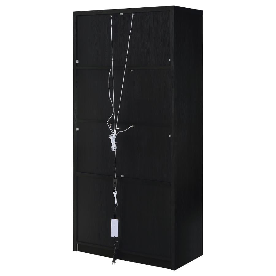 Home & Sleep Outlet - Riva 4-door Tall Accent Display Cabinet LED Lighting Black