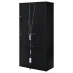 Home & Sleep Outlet - Riva 4-door Tall Accent Display Cabinet LED Lighting Black