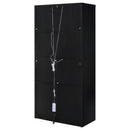 Riva 4-door Tall Accent Display Cabinet LED Lighting Black