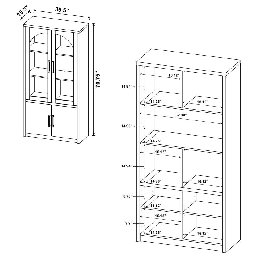 Home & Sleep Outlet - Riva 4-door Tall Accent Display Cabinet LED Lighting Black