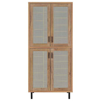 Teller 80-inch 4-door Tall Shoe Storage Cabinet Natural Oak