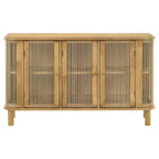 Home & Sleep Outlet - Ervine 3-Door Rope Panel Sideboard Accent Storage Cabinet Natural