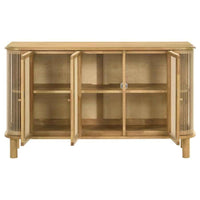Ervine 3-Door Rope Panel Sideboard Accent Storage Cabinet Natural