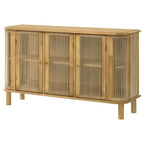 Home & Sleep Outlet - Ervine 3-Door Rope Panel Sideboard Accent Storage Cabinet Natural