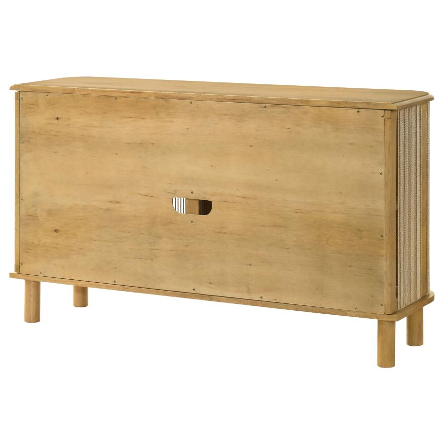 Home & Sleep Outlet - Ervine 3-Door Rope Panel Sideboard Accent Storage Cabinet Natural