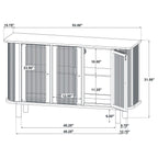 Home & Sleep Outlet - Ervine 3-Door Rope Panel Sideboard Accent Storage Cabinet Natural