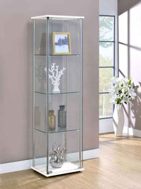 Bellatrix 3-shelf Clear Glass Curio Cabinet White