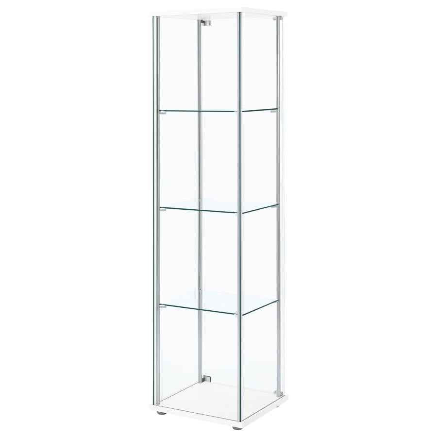 Bellatrix 3-shelf Clear Glass Curio Cabinet White