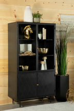 Home & Sleep Outlet - Santiago 4-door Metal Tall Storage Cabinet Matte Black