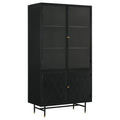 Home & Sleep Outlet - Santiago 4-door Metal Tall Storage Cabinet Matte Black