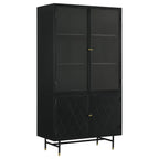 Home & Sleep Outlet - Santiago 4-door Metal Tall Storage Cabinet Matte Black